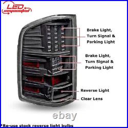 For 2007-2014 Chevy Silverado 1500 2500 3500HD LED Tail Lights Black Clear Lens