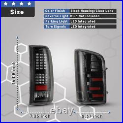 For 2007-2014 Chevy Silverado 1500 2500 3500HD LED Tail Lights Black Clear Lens