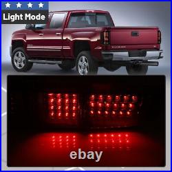 For 2007-2014 Chevy Silverado 1500 2500 3500HD LED Tail Lights Black Clear Lens