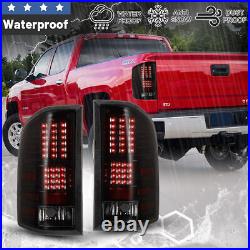 For 2007-2014 Chevy Silverado 1500 2500 3500HD LED Tail Lights Black Clear Lens