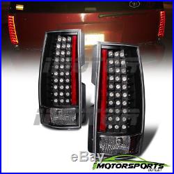 For 2007-2014 Chevy Suburban Tahoe GMC Yukon Black Metal LED Tail Lights Pair