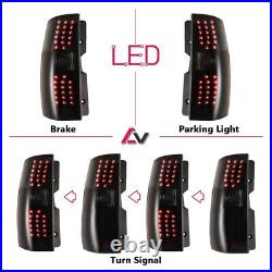 For 2007-2014 Chevy Tahoe Suburban LED Tail Lights Red Rear Brake Smoke Lamps