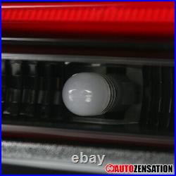 For 2008-2010 BMW E60 5-Series Slick Black LED DRL Bar Tail Brake Lights Pair