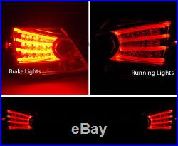 For 2008-2012 Honda Accord 4 Door LED Blk Tail Lights Rear Brake Lamp Pair New