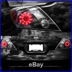 For 2008-2013 Nissan Altima 2Dr Coupe Black LED Rear Brake Tail Lights Pair