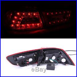For 2008-2015 Mitsubishi Lancer/EVO X Red Smoke LED Tail Lights Rear Lamps Pair