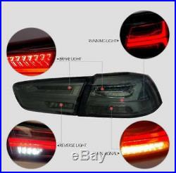 For 2008-2018 Mitsubishi Lancer/EVO X Full Smoke LED Tail Lights Rear Lamps Pair