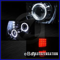 For 2009-2014 Ford F150 Glossy Black Smoke Projector Headlights+LED Tail Lamps