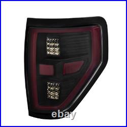 For 2009-2014 Ford F150 LED Tube Brake Lamp Smoke Lens Tail Lights Left & Right