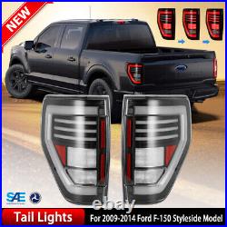 For 2009-2014 Ford F150 Pickup LED Sequential Tail Lights Clear Rear Brake Lamps