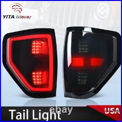 For 2009-2014 Ford F-150 F150 Pickup Smoke Lens LED Tube Tail Lights Brake Lamps