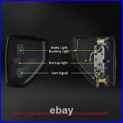 For 2009-2014 Ford F-150 F150 Pickup Smoke Lens LED Tube Tail Lights Brake Lamps