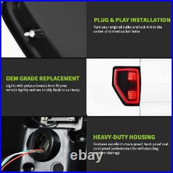 For 2009-2014 Ford F-150 F150 Pickup Smoke Lens LED Tube Tail Lights Brake Lamps