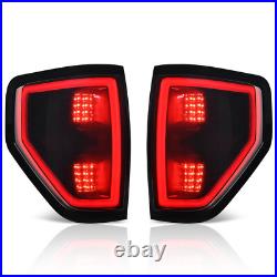 For 2009-2014 Ford F-150 F150 Pickup Smoke Lens LED Tube Tail Lights Brake Lamps