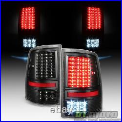 For 2009-2018 Dodge Ram 1500 10+ 2500 3500 Black Full LED Tail Lights Brake