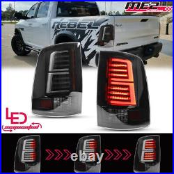 For 2009-2018 Dodge Ram 1500/2500/3500 LED Tail Lights Black Smoke Brake Lamp