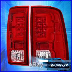 For 2009-2018 Dodge Ram 1500 2500 3500 Red Lens Chrome Housing Led Tail Lights