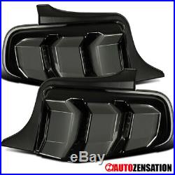For 2010-2012 Ford Mustang Glossy Black Smoke LED Sequential Signal Tail Lights