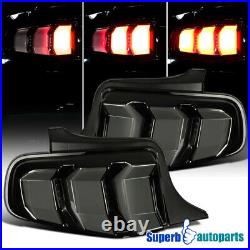 For 2010-2012 Ford Mustang Tail Lights LED Sequential Signal Glossy Black Smoke