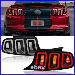 For 2010-2014 Ford Mustang Full LED with Sequential Tail Lights Black Brake Lamps