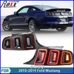 For 2010-2014 Ford Mustang Full LED with Sequential Tail Lights Black Brake Lamps