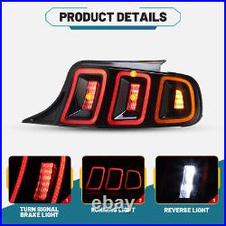 For 2010-2014 Ford Mustang Full LED with Sequential Tail Lights Black Brake Lamps