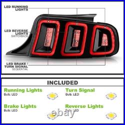 For 2010-2014 Ford Mustang Full LED with Sequential Tail Lights Black Brake Lamps