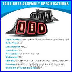 For 2010-2014 Ford Mustang Full LED with Sequential Tail Lights Black Brake Lamps