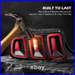 For 2010-2014 Ford Mustang Full LED with Sequential Tail Lights Black Brake Lamps