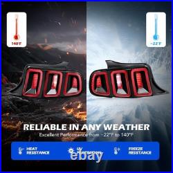 For 2010-2014 Ford Mustang Full LED with Sequential Tail Lights Black Brake Lamps