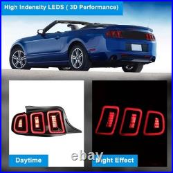 For 2010-2014 Ford Mustang Full LED with Sequential Tail Lights Black Brake Lamps