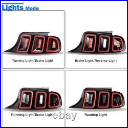 For 2010-2014 Ford Mustang Full LED with Sequential Tail Lights Black Brake Lamps