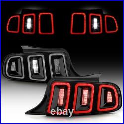 For 2010-2014 Ford Mustang Full LED with Sequential Tail Lights Black Brake Lamps