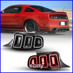 For 2010-2014 Ford Mustang Full LED with Sequential Tail Lights Black Brake Lamps