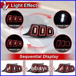 For 2010-2014 Ford Mustang LED Tail Lights Sequential Signal DRL Brake Lamps Set