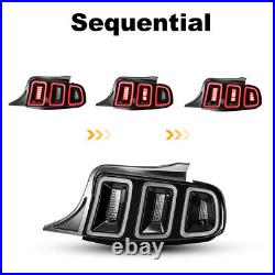 For 2010-2014 Ford Mustang LED Tail Lights Sequential Signal DRL Brake Lamps Set