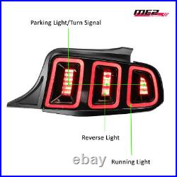 For 2010-2014 Ford Mustang LED Tail Lights Sequential Signal Smoke Lens Lamps