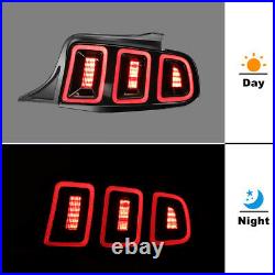 For 2010-2014 Ford Mustang Tail Lights Driver+Passenger Side Black Red Assembly