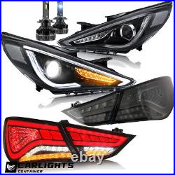 For 2011-2014 Hyundai Sonata VLAND Headlights+Tail Lights+LED Kits withSequential