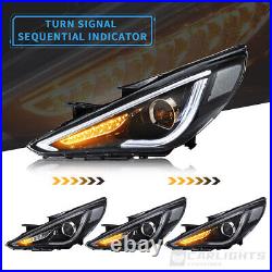 For 2011-2014 Hyundai Sonata VLAND Headlights+Tail Lights+LED Kits withSequential