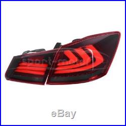 For 2013 2014 2015 Honda Accord LED Tail Lights Red Smoke Brake Rear Lamps PAIR