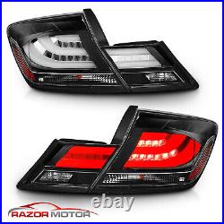 For 2013 2014 2015 Honda Civic 4DR 4 Door Sedan Black/Clear LED Tail Lights Pair