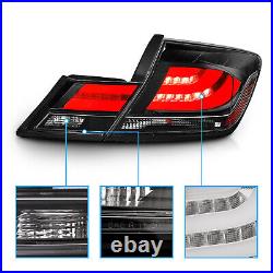 For 2013 2014 2015 Honda Civic 4DR 4 Door Sedan Black/Clear LED Tail Lights Pair