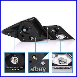 For 2013 2014 2015 Honda Civic 4DR 4 Door Sedan Black/Clear LED Tail Lights Pair