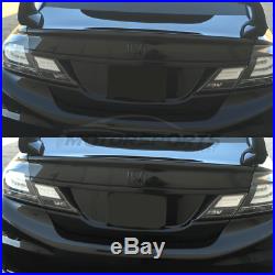 For 2013 2014 2015 Honda Civic 4DR 4 Door Sedan Black/Clear LED Tail Lights Pair
