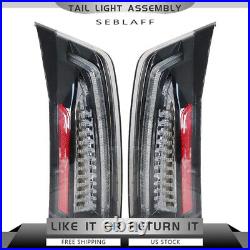 For 2013-2018 Cadillac ATS LED Tail Lights Assembly Clear Black Left+Right Side
