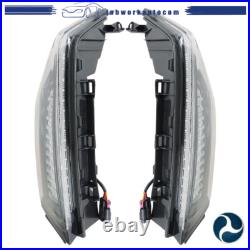For 2013-2018 Cadillac ATS Tail Lights Assembly LED Black Rear Left+Right Side