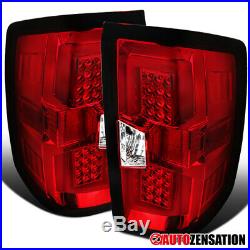 For 2014-2017 Chevy Silverado 1500 Red/Clear LED Tail Brake Lights with DRL Bar