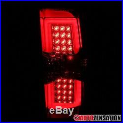 For 2014-2017 Chevy Silverado 1500 Red/Clear LED Tail Brake Lights with DRL Bar