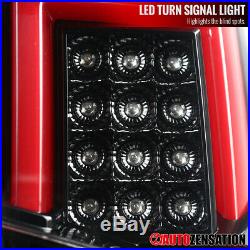 For 2014-2017 Sierra Chevy Silverado Slick Black LED DRL Bar Tail Lights Lamps